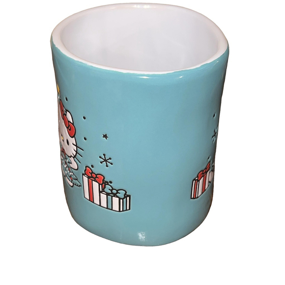 Hello Kitty Christmas Coffee Mug, 20 oz, Turquoise Ceramic with Holiday Design - Picture 4 of 6
